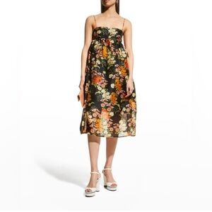 NWOT Autumn Adeigbo Hattie Empire Silk Floral Organza Dress | 2